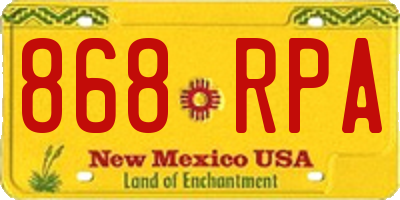 NM license plate 868RPA