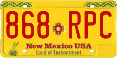 NM license plate 868RPC