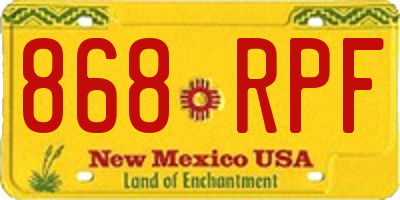 NM license plate 868RPF