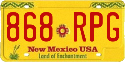 NM license plate 868RPG