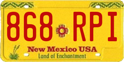 NM license plate 868RPI