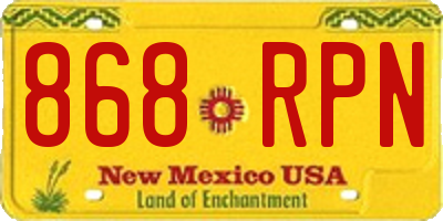 NM license plate 868RPN