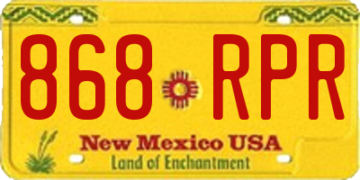 NM license plate 868RPR