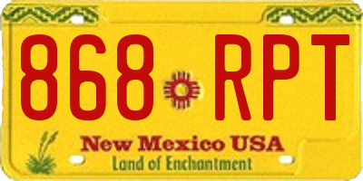 NM license plate 868RPT