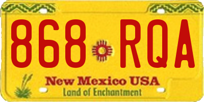 NM license plate 868RQA