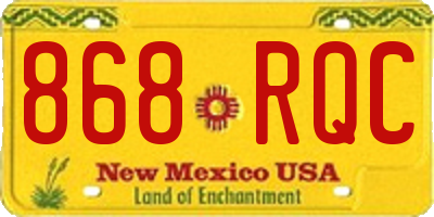 NM license plate 868RQC