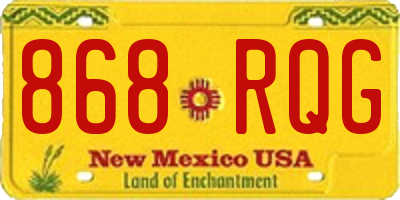 NM license plate 868RQG