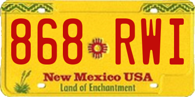 NM license plate 868RWI