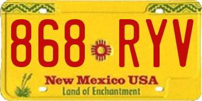 NM license plate 868RYV