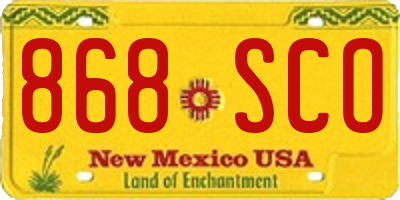 NM license plate 868SCO