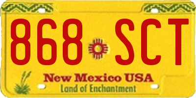 NM license plate 868SCT
