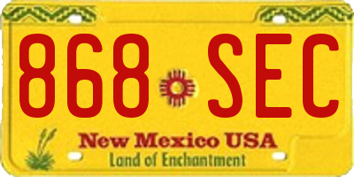 NM license plate 868SEC