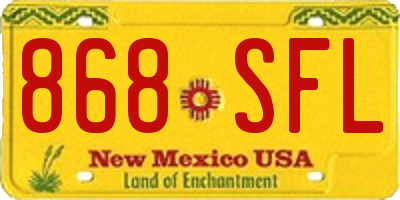 NM license plate 868SFL