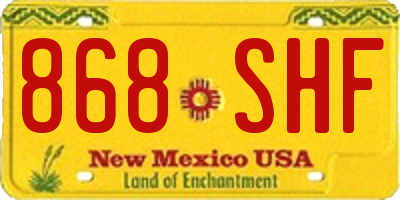 NM license plate 868SHF