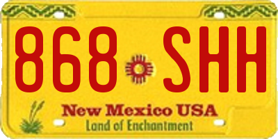 NM license plate 868SHH
