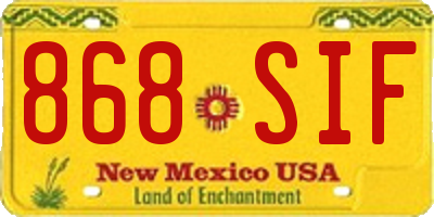 NM license plate 868SIF
