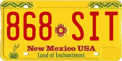 NM license plate 868SIT