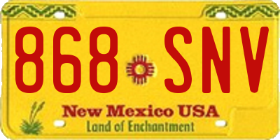 NM license plate 868SNV