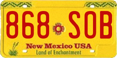 NM license plate 868SOB
