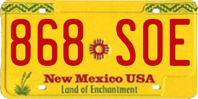NM license plate 868SOE