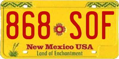 NM license plate 868SOF