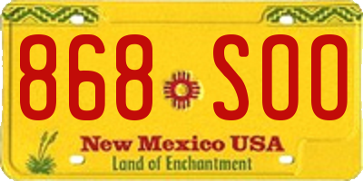 NM license plate 868SOO