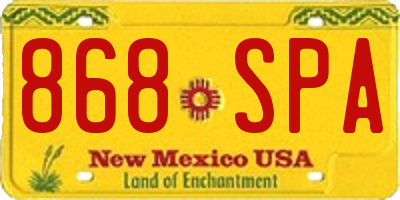 NM license plate 868SPA