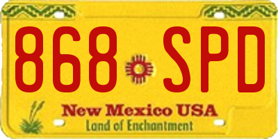NM license plate 868SPD