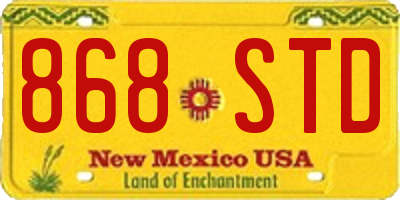 NM license plate 868STD