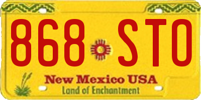 NM license plate 868STO