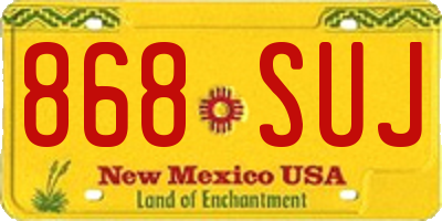 NM license plate 868SUJ