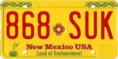 NM license plate 868SUK