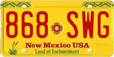 NM license plate 868SWG