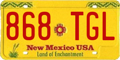 NM license plate 868TGL