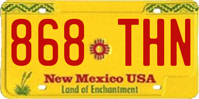 NM license plate 868THN