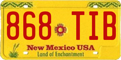 NM license plate 868TIB