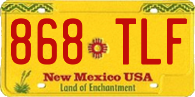 NM license plate 868TLF