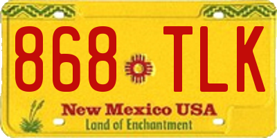 NM license plate 868TLK