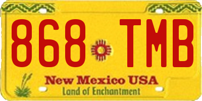 NM license plate 868TMB
