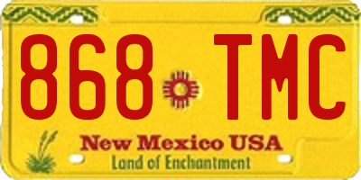 NM license plate 868TMC