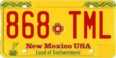 NM license plate 868TML