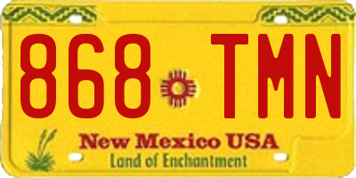 NM license plate 868TMN