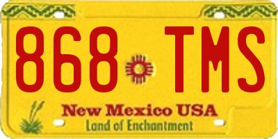 NM license plate 868TMS