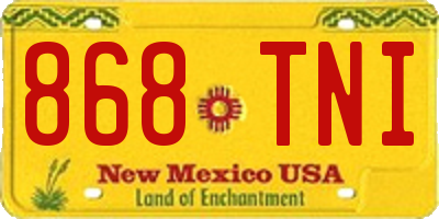 NM license plate 868TNI