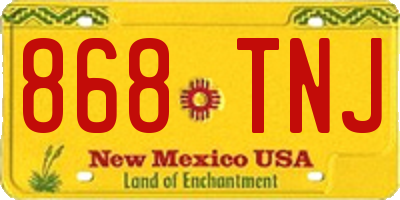 NM license plate 868TNJ