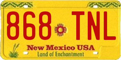 NM license plate 868TNL