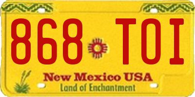 NM license plate 868TOI