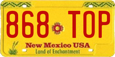 NM license plate 868TOP