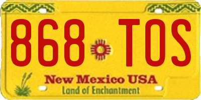 NM license plate 868TOS