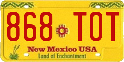 NM license plate 868TOT